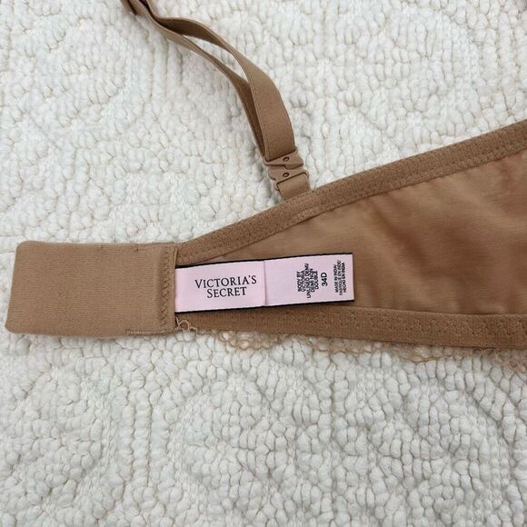 Victoria’s Secret Bra 34D Brown Lace Unlined Demi - Picture 4 of 8